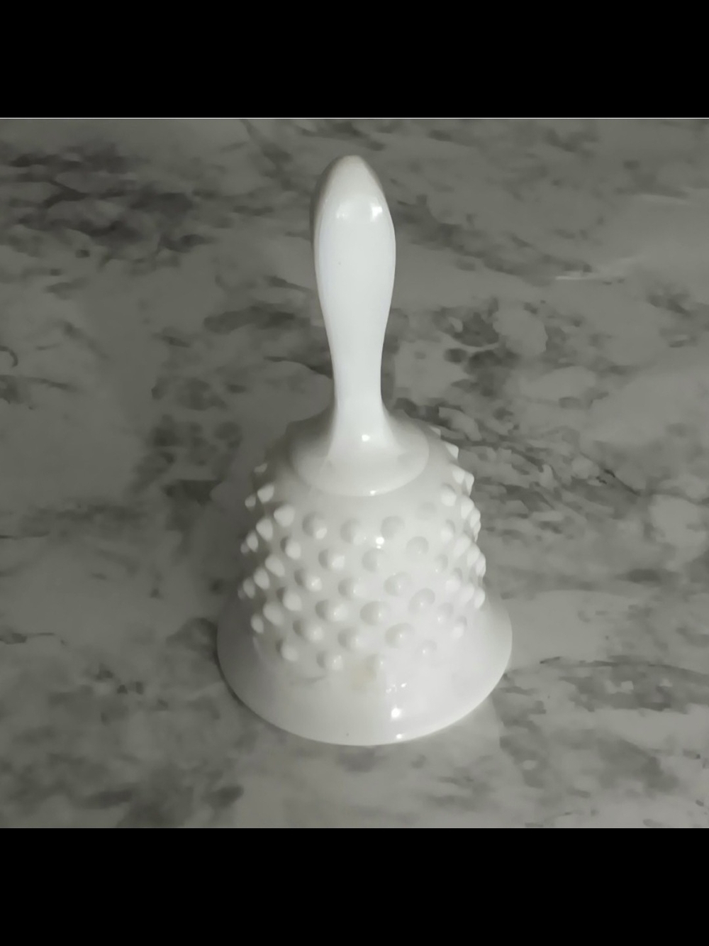 Vintage White Hobnail Milk Glass Table Bell - Classic Home Decor